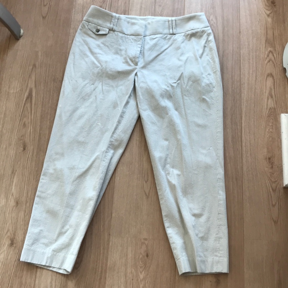 LOFT pale striped cropped pants